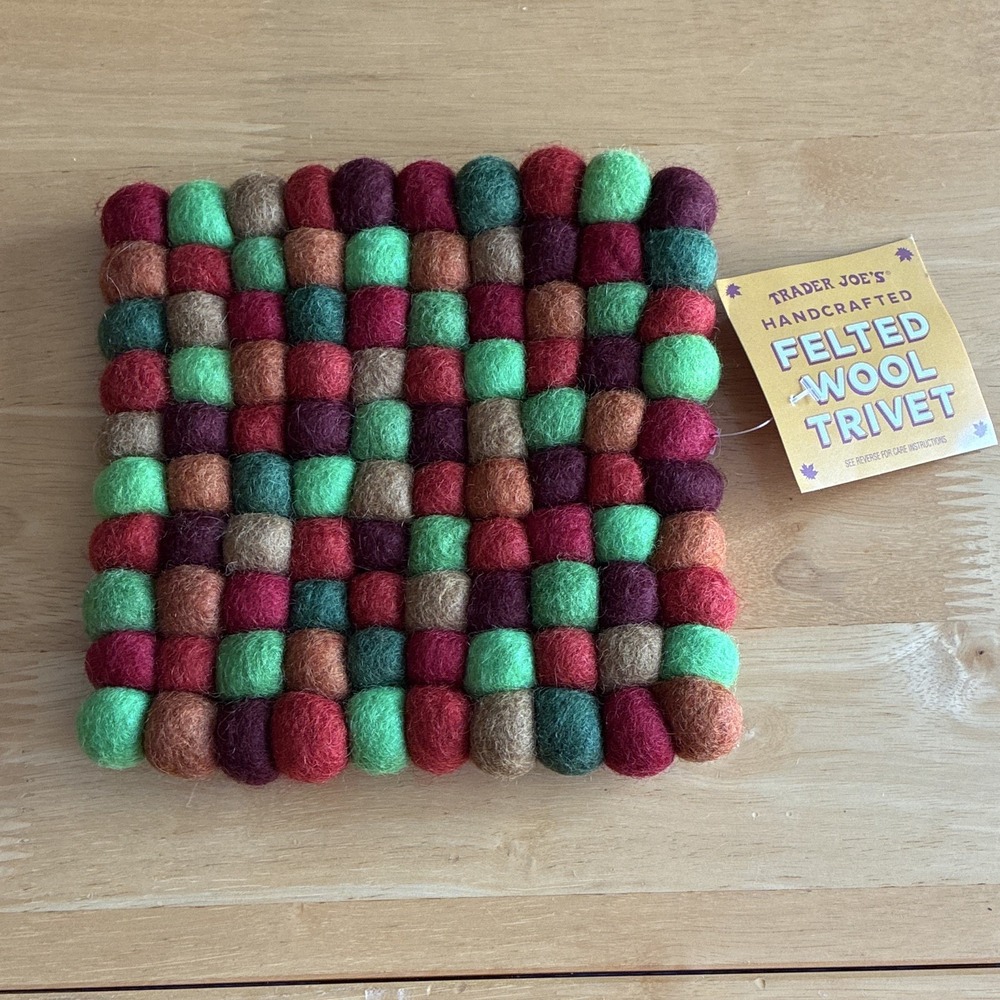 NWT Trader Joe's Handcrafted Felted Wool Trivet *Read